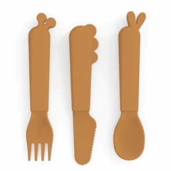 Done By Deer™ Kiddish Besteck-Set Deer Friends Senfgelb