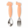 Done By Deer™ Löffel- Und Gabelset Easy-grip, Deer Friends Koralle -Kindergeschirr Verkauf done by deer loeffel und gabelset easy grip deer friends koralle a373553