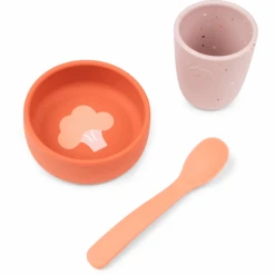 Done By Deer™ Silikon Geschirr-Set First Meal Papaya