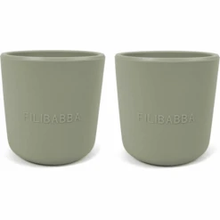 Filibabba Silikon Becher 2er-Pack - Grün