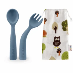 Haakaa® Bestesteckset, Biegbar Hellblau