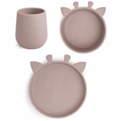 Nuuroo Geschirrset Judi Giraffe 3er, Woodrose