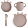 Nuuroo Geschirrset Lykke Giraffe 4-teilig, Woodrose -Kindergeschirr Verkauf nuuroo geschirrset lykke giraffe 4 teilig woodrose a364155