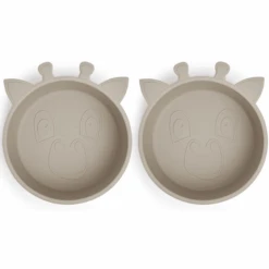 Nuuroo Schüssel Silikon Alex Giraffe 2 Stück, Cobblestone