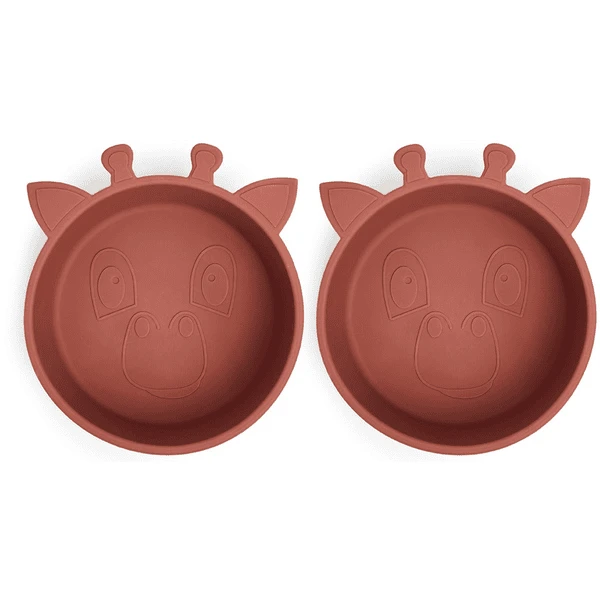Nuuroo Schüssel Silikon Alex Giraffe 2 Stück, Mahogany 3 Nuuroo Schüssel Silikon Alex Giraffe 2 Stück, Mahogany