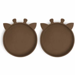 Nuuroo Silikonteller Akila Giraffe 2 Stück, Acorn