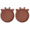 Nuuroo Silikonteller Akila Giraffe 2 Stück, Mahogany -Kindergeschirr Verkauf nuuroo silikonteller akila giraffe 2 stueck mahogany a363189