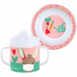 Sterntaler Trinklernbecher & Schalen Set 2er Set Rosa-rot