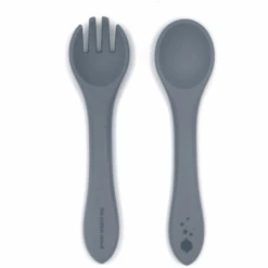 The Cotton Cloud Kinderbesteckset Aus Silikon Storm Grey
