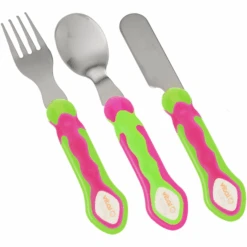 Vital Baby Kinder Besteckset 3-teilig In Pink/grün